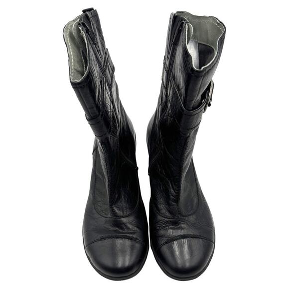 JOSEF SEIBEL women's black leather mid-calf boots - SIZE 11 - Picture 7 of 16